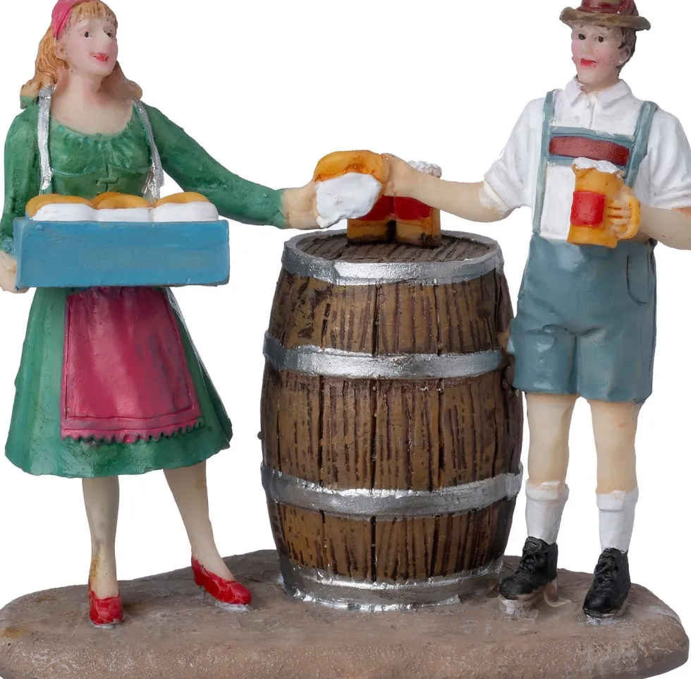 Intratuin kerstdorpminiatuur brood en bier 7,7 x 4,4 x 7,2 cm