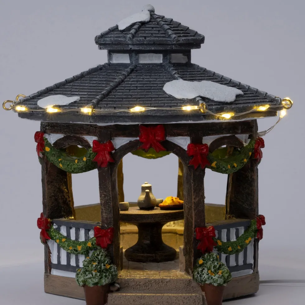 Intratuin kerstdorpminiatuur Tinselbury gazebo (prieel) 14 x 14 x 15 cm