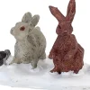 Intratuin kerstdorpminiatuur figuren konijnen H 3,2 cm