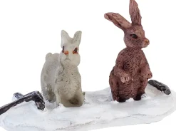 Intratuin kerstdorpminiatuur figuren konijnen H 3,2 cm