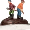 Intratuin kerstdorpminiatuur kinderen op boot 9 x 4 x 6,5 cm