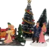 Intratuin kerstdorpminiatuur mensen met slee 22,5 x 9 x 39 cm 8-delig