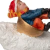 Intratuin kerstdorpminiatuur kind in sneeuwglijder 4 x 2,2 x 3 cm