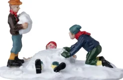 Intratuin kerstdorpminiatuur sneeuwgevecht 9 x 4,9 x 5,1 cm