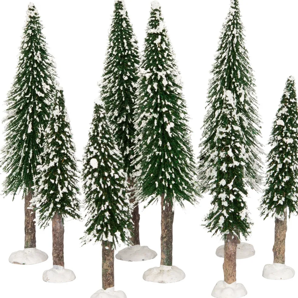 Intratuin kerstdorpminiatuur kerstbomen 8 stuks