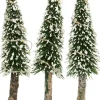 Intratuin kerstdorpminiatuur bomen met LED verlichting D 3,5 H 14 cm 3 stuks