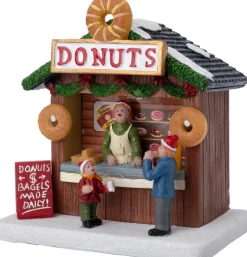Intratuin kerstdorpminiatuur donutwinkel 12 x 8,5 x 13 cm