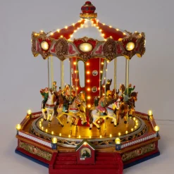 Intratuin kerstdorpminiatuur carousel paard 34 x 36 x 35 cm