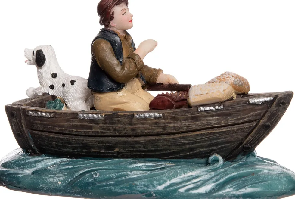 Intratuin kerstdorpminiatuur man in boot 10,4 x 5,5 x 7 cm