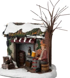 Intratuin kerstdorpminiatuur winkeltje 12 x 9,5 x 13,5 cm