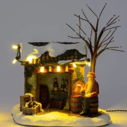 Intratuin kerstdorpminiatuur winkeltje 12 x 9,5 x 13,5 cm
