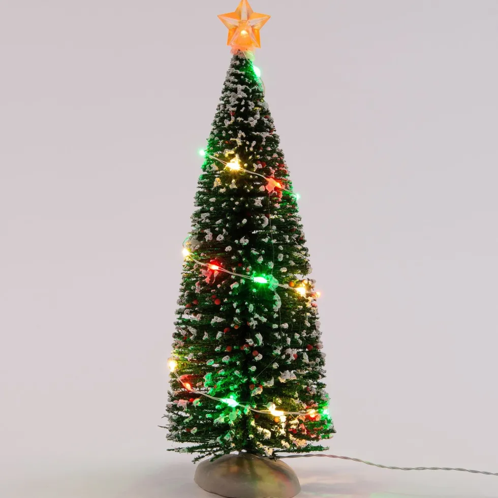 Intratuin kerstdorpminiatuur kerstboom lampjes multi D 8,5 H 23 cm
