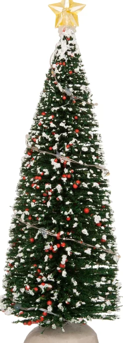 Intratuin kerstdorpminiatuur kerstboom lampjes multi D 8,5 H 23 cm