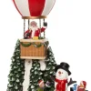 Intratuin kerstdorpminiatuur luchtballon met kerstman 15,5 x 12 x 25 cm