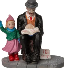 Intratuin kerstdorpminiatuur man leest boek voor multi 5,8 x 3,8 x 6 cm