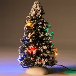 Intratuin kerstdorpminiatuur kerstboom met sneeuw D 7 H 14 cm