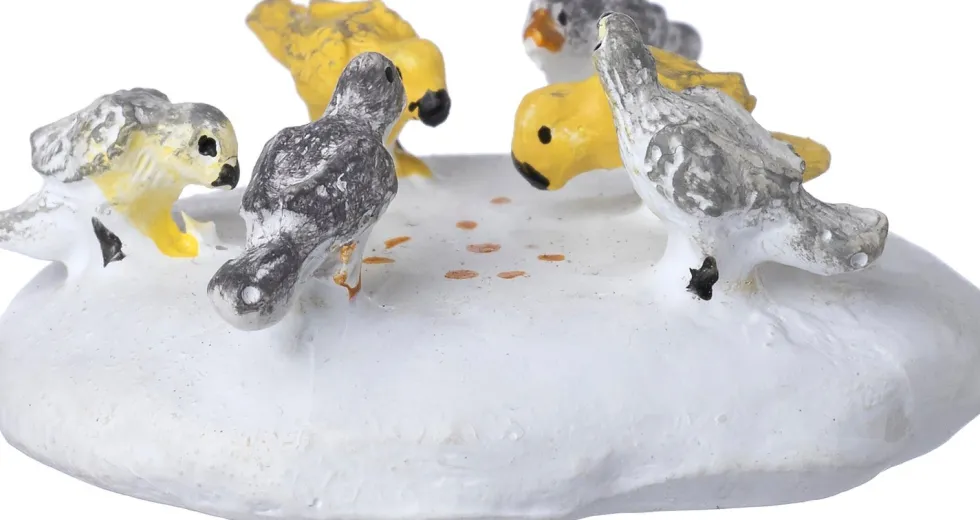 Intratuin kerstdorpminiatuur vogel met voer 3,8 x 3 x 1,5 cm