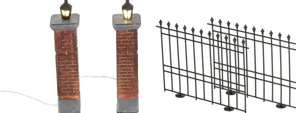 Intratuin kerstdorpminiatuur hekken met verlichting hoog 4-delig