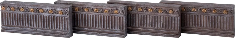 Intratuin kerstdorpminiatuur stenen hek 10 x 1,1 x 4 cm 4 stuks