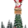 Intratuin kerstdorpminiatuur luchtballon met kerstman 16,5 x 12,5 x 28 cm