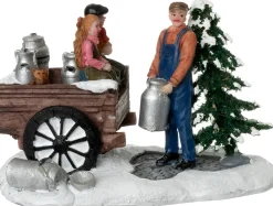 Intratuin kerstdorpminiatuur melk vervoeren 11 x 7,5 x 7 cm