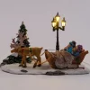 Intratuin kerstdorpminiatuur rendier met arrenslee 18,5 x 9 x 12 cm