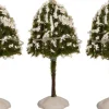 Intratuin kerstdorpminiatuur boom met warm wit LED verlichting D 6 H 10 cm 3 stuks