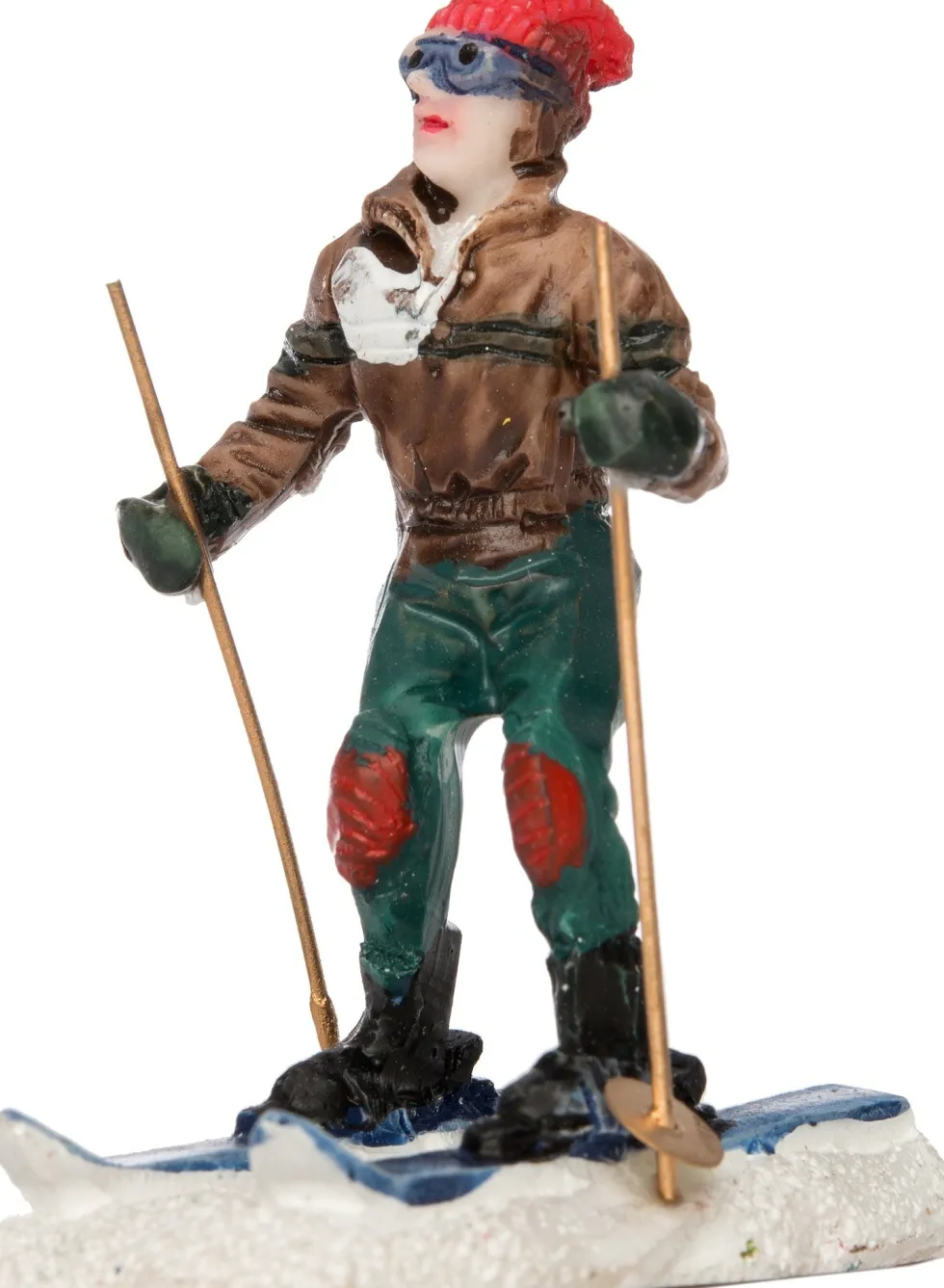 Intratuin kerstdorpminiatuur skiënd meisje 4,2 x 2,8 x 6 cm