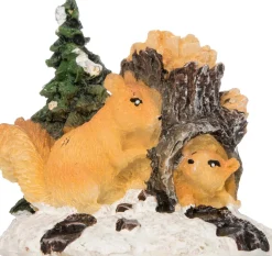 Intratuin kerstdorpminiatuur eekhoorntjes in de sneeuw 5 x 4 x 4,5 cm