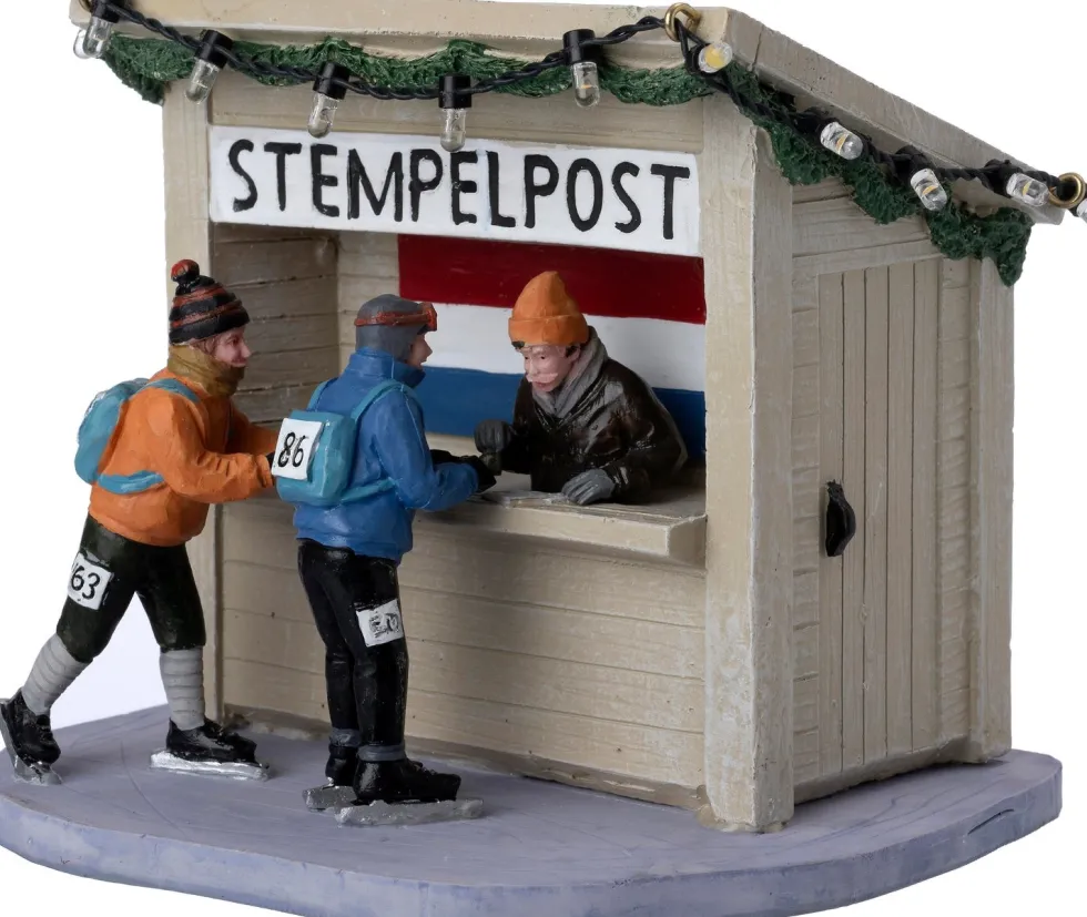 Intratuin kerstdorpminiatuur De Brink stempelpost 12,5 x 11,5 x 11 cm