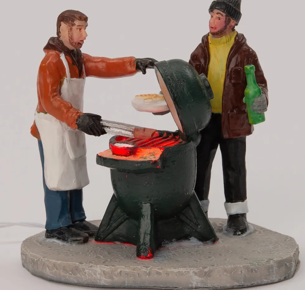 Intratuin kerstdorpminiatuur winter bbq multi 7,5 x 5,5 x 7 cm