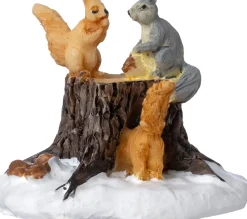 Intratuin kerstdorpminiatuur eekhoorns op stam 4 x 4 x 3,6 cm