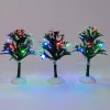 Intratuin kerstdorpminiatuur boom met gekleurde LED verlichting D 6 H 10 cm 3 stuks