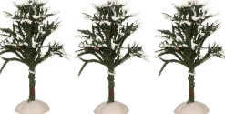 Intratuin kerstdorpminiatuur boom met gekleurde LED verlichting D 6 H 10 cm 3 stuks