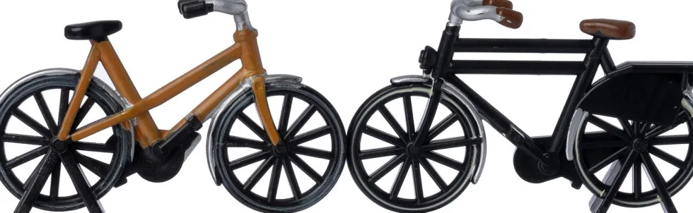 Intratuin kerstdorpminiatuur fiets 4,9 x 1,1 x 7,6 cm