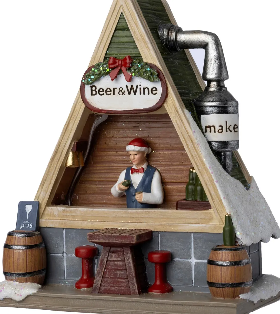 Intratuin kerstdorpminiatuur drankkraam 12 x 6,5 x 14,3 cm