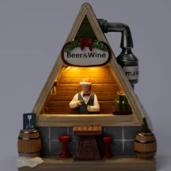 Intratuin kerstdorpminiatuur drankkraam 12 x 6,5 x 14,3 cm