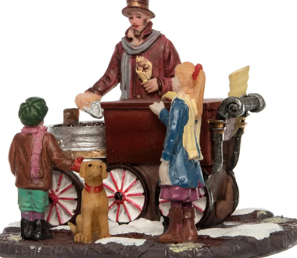 Intratuin kerstdorpminiatuur kastanjeverkoper 9 x 7 x 7 cm