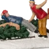 Intratuin kerstdorpminiatuur bomen zagen 12,5 x 7,5 x 7 cm