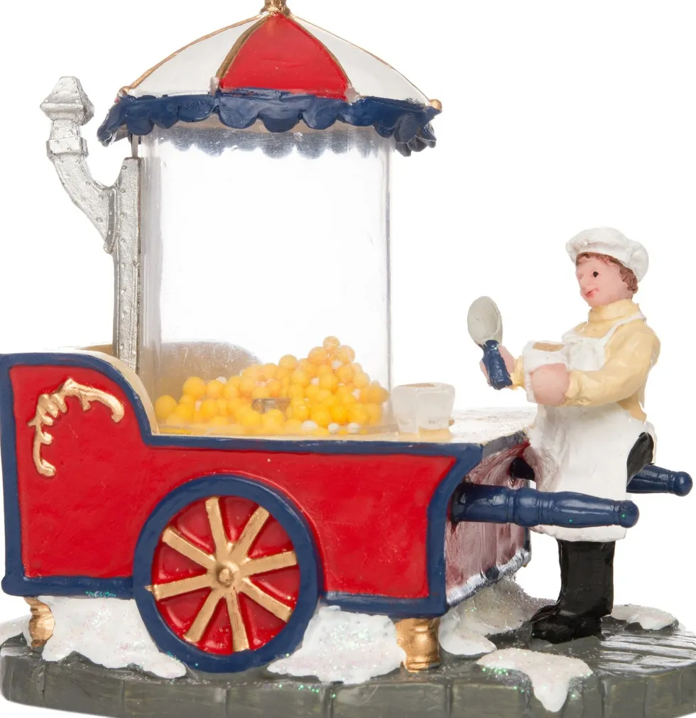 Intratuin kerstdorpminiatuur popcornkraam 11 x 9 x 11 cm