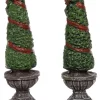 Intratuin kerstdorpminiatuur decoratieboom in plantenbak D 2 H 6 cm 2 stuks