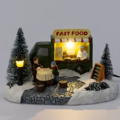 Intratuin kerstdorpminiatuur foodtruck (eetkraam) 16,3 x 13 x 20,8 cm