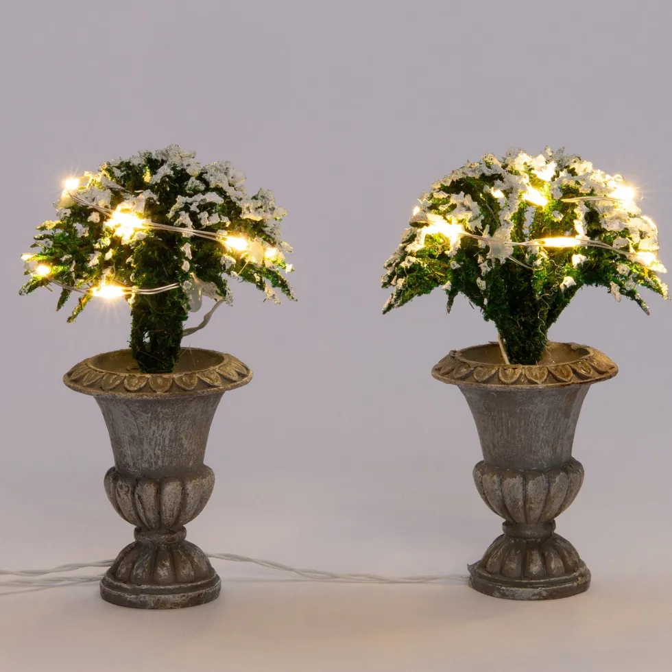 Intratuin kerstdorpminiatuur boom in vaas D 5 H 11 cm 2 stuks