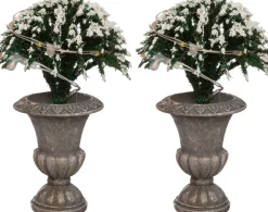 Intratuin kerstdorpminiatuur boom in vaas D 5 H 11 cm 2 stuks