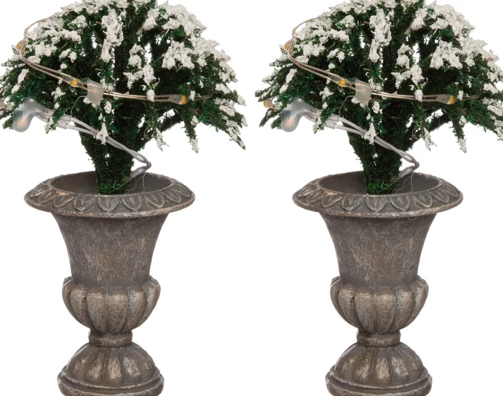 Intratuin kerstdorpminiatuur boom in vaas D 5 H 11 cm 2 stuks
