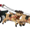 Intratuin kerstdorpminiatuur kerstman slee met rendieren 5,4 x 3,2 x 14,2 cm
