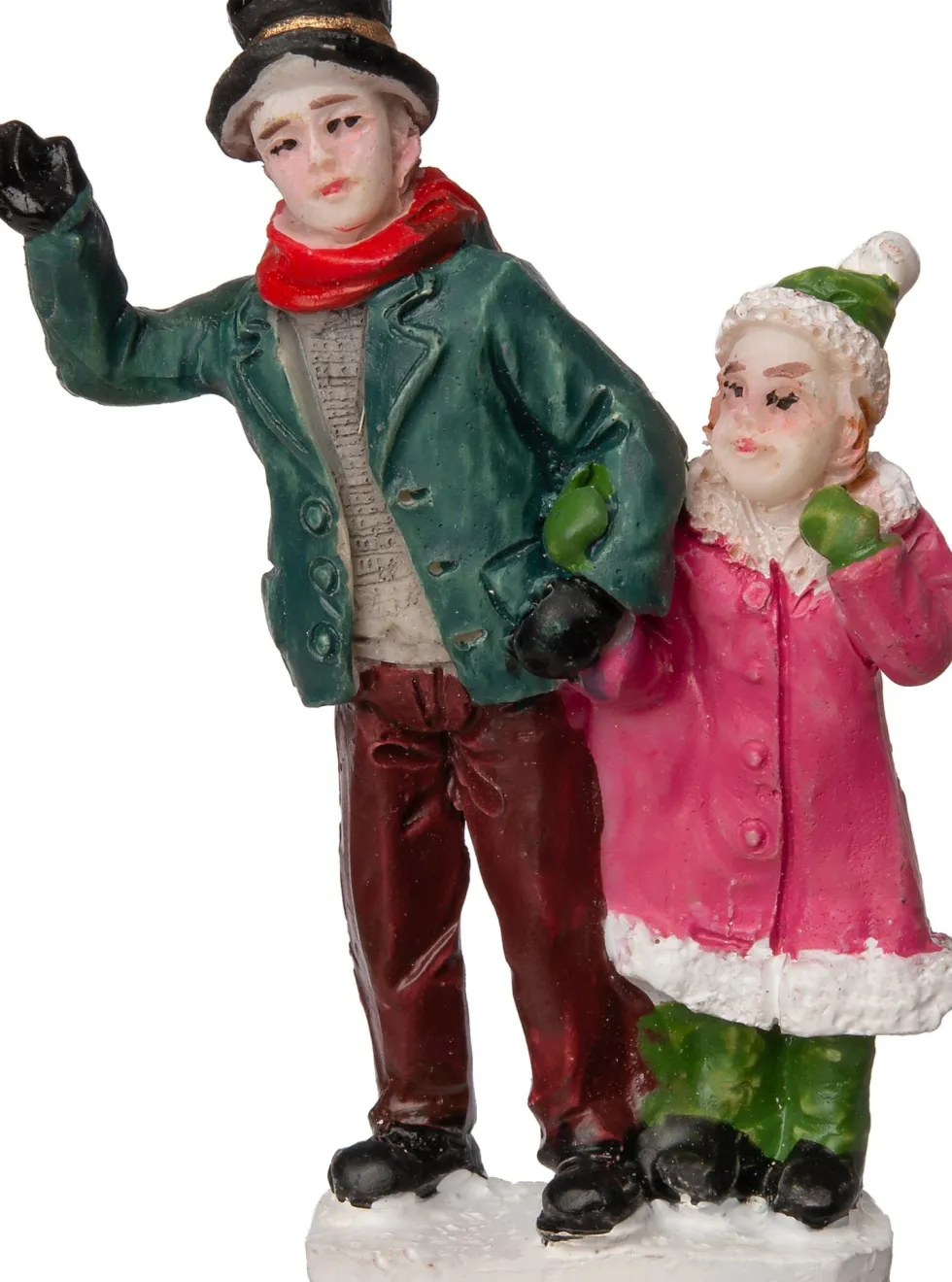 Intratuin kerstdorpminiatuur vader met dochter multi 4 x 1,2 x 6,2 cm