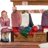 Intratuin kerstdorpminiatuur kledingkraam 12,5 x 6,2 x 7,2 cm