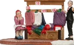Intratuin kerstdorpminiatuur kledingkraam 12,5 x 6,2 x 7,2 cm