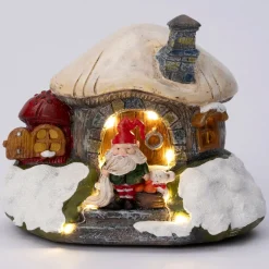 Intratuin kerstdorpminiatuur kabouter paddestoel 17 x 12,5 x 14 cm
